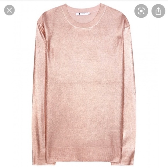T BY ALEXANDER WANG ROSE GOLD KNIT SWEATER - Picture 1 of 8